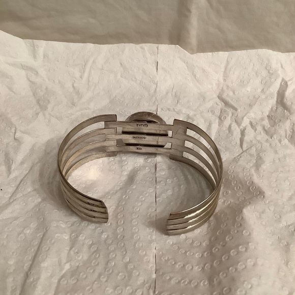 Dominique Dinouart DDD 925 Silver Black Ónix Inlay Cuff Bangle + Ring 8.5 Set - Picture 3 of 15